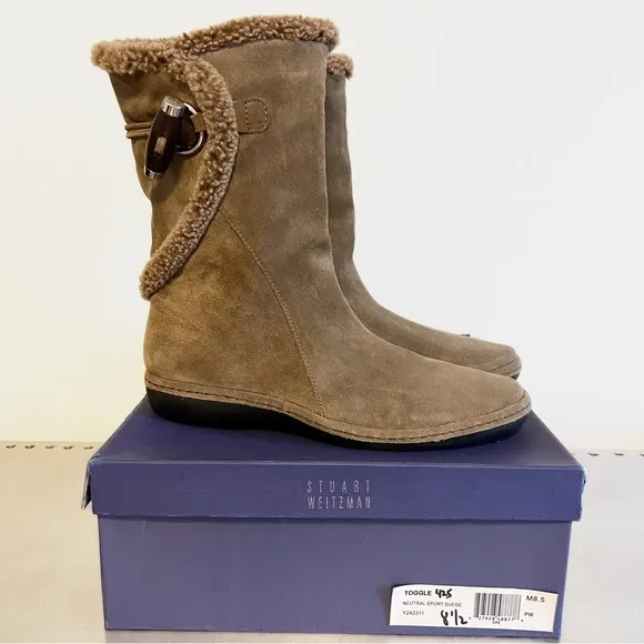 Stuart Weitzman Toggle Sport Suede Boot Neutral