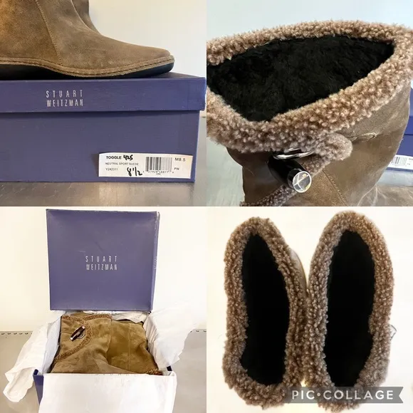 Stuart Weitzman Toggle Sport Suede Boot Neutral