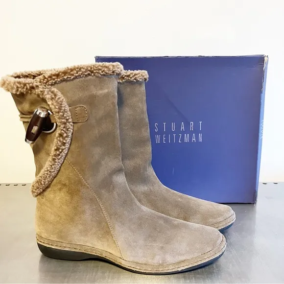 Stuart Weitzman Toggle Sport Suede Boot Neutral