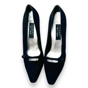 Stuart Weitzman Vintage Black Satin Fabric Almond Toe Heels Women’s Size 10 B