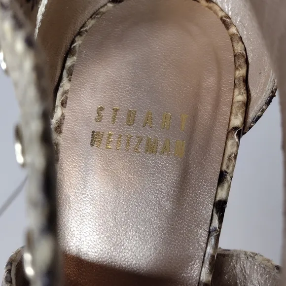 Stuart Weitzman Women's Airforce Roccia Snakeskin Leather Stud Stiletto Heels