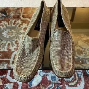 Stuart Weitzman Women's Brown &amp; Sand Neutral Faux Snake Skin Leather SIZE 10AA