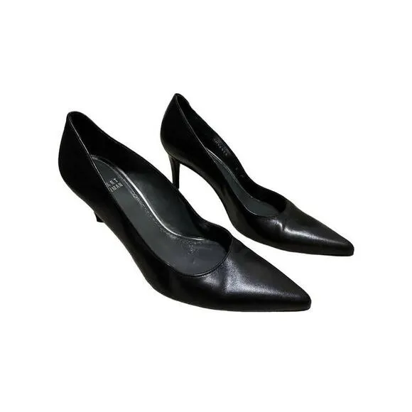 Stuart Weitzman Women's Pointed Toe Slip On Black Pump Heels Size 6