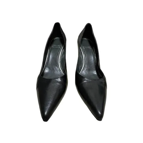 Stuart Weitzman Women's Pointed Toe Slip On Black Pump Heels Size 6