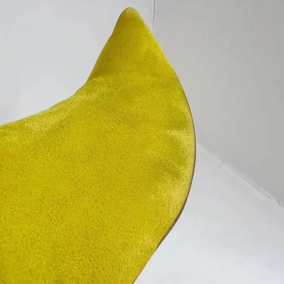 Stuart Weitzman Yellow Mira Suede Mules Pointed Toe Pumps Women's Size 8