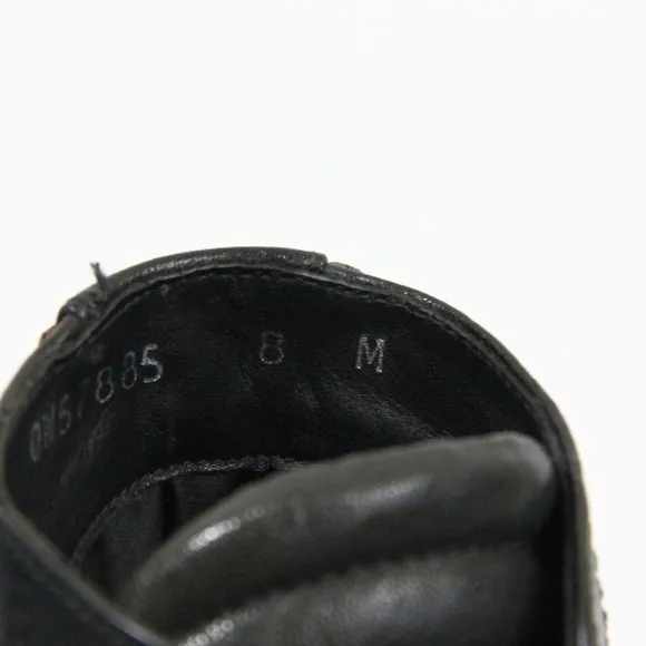 Stuart Weitzman Zipit High Top Sneakers Women Black Leather Shoes sz 8 cap toe