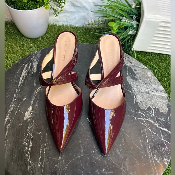 STUART WEITZMANCutout Patent Mule Cabernet Patent$210 women size 7 gently used