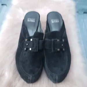 Stuart weitzmabBlack Suede Mules/Slides