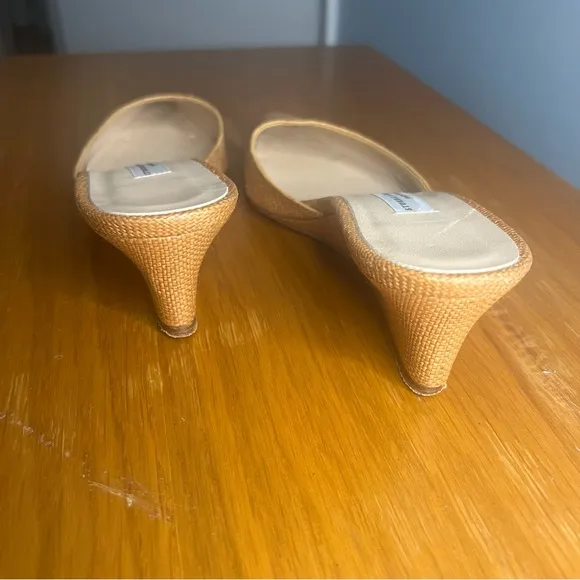 Stubbs &amp; Wootton Woven Wedge Mules Size 6.5B Slip-On Heels Palm Beach resort