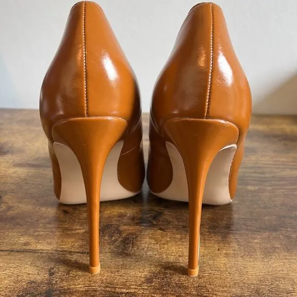 Stunning Tikicup Brown Faux Leather Pointed Toe High Heels