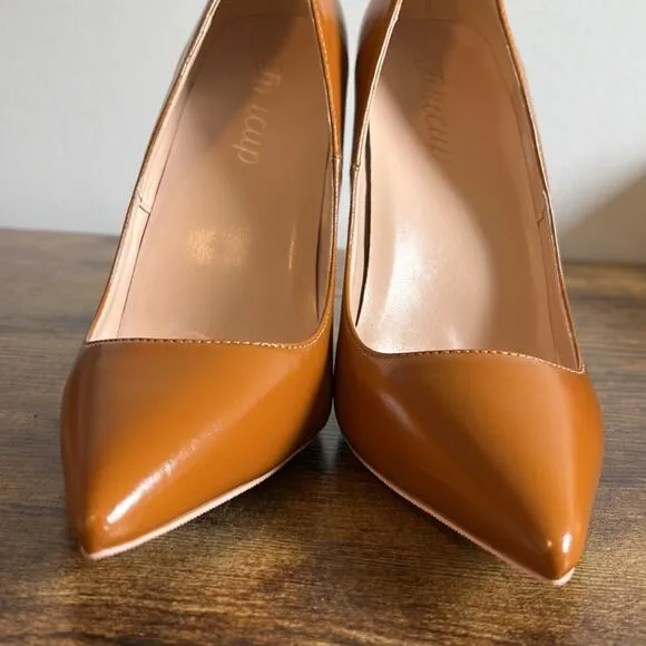 Stunning Tikicup Brown Faux Leather Pointed Toe High Heels