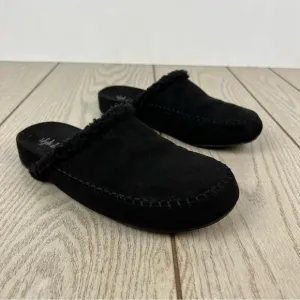 Style &amp; Co Brooklyn Cozy Slipper Mules 7.5M Black Faux Suede/Shearling $60