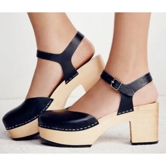 Swedish Hasbeens Krillan Closed Toed Heeled Clogs 7