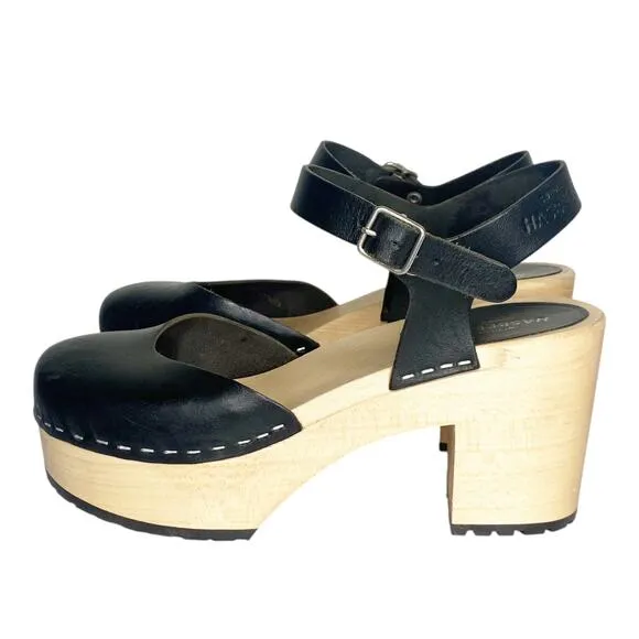 Swedish Hasbeens Krillan Closed Toed Heeled Clogs 7