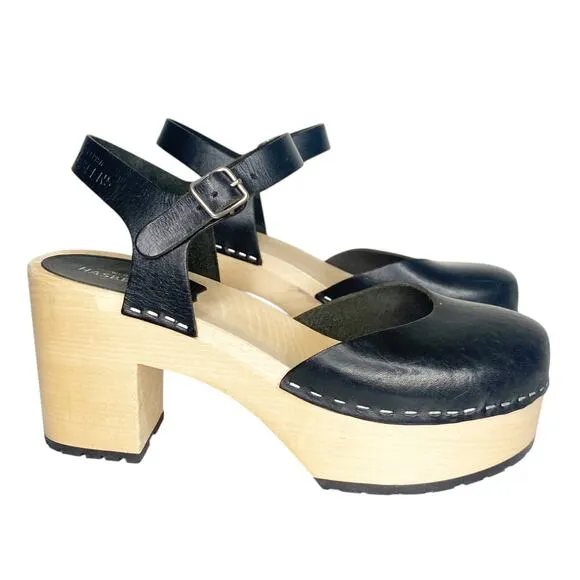 Swedish Hasbeens Krillan Closed Toed Heeled Clogs 7