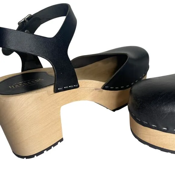 Swedish Hasbeens Krillan Closed Toed Heeled Clogs 7