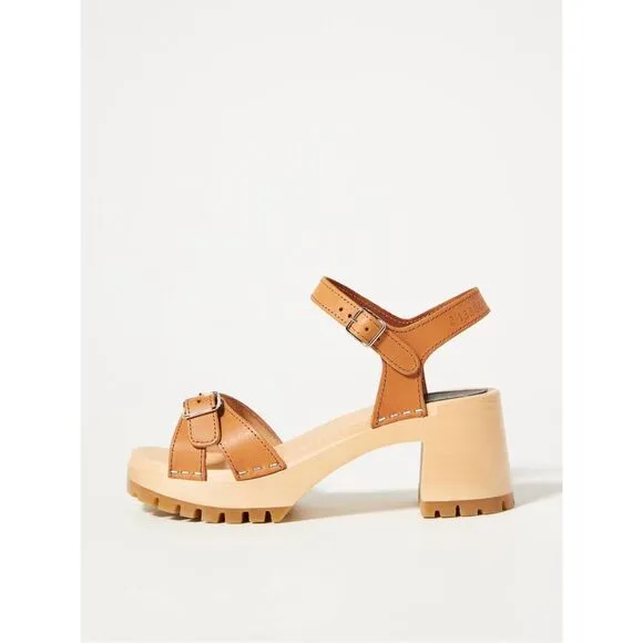 Swedish Hasbeens Women’s EU38 US8 Buckle Clog Platform Sandals  Anthropologie On