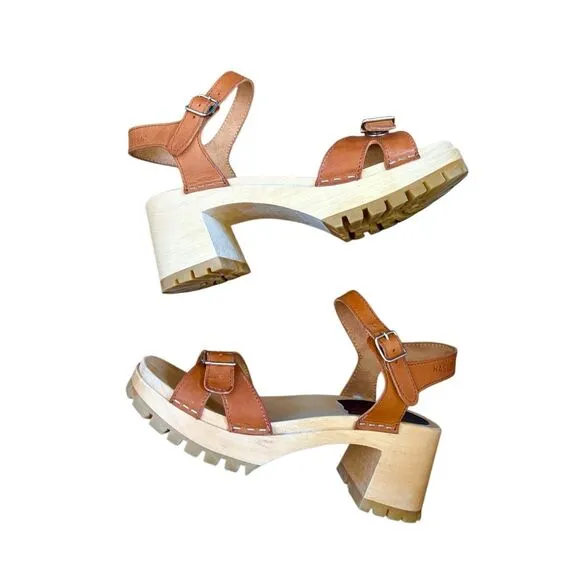 Swedish Hasbeens Women’s EU38 US8 Buckle Clog Platform Sandals  Anthropologie On