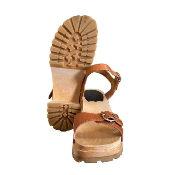 Swedish Hasbeens Women’s EU38 US8 Buckle Clog Platform Sandals  Anthropologie On