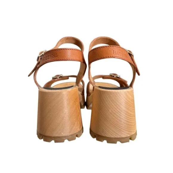 Swedish Hasbeens Women’s EU38 US8 Buckle Clog Platform Sandals