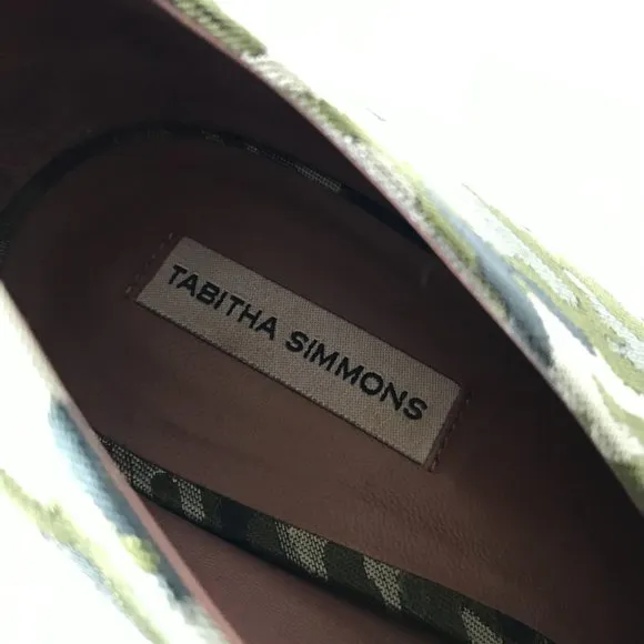 Tabitha Simmons Camo Heels Pumps Womens 39 9 Green Pointed Toe Camouflage Bootie