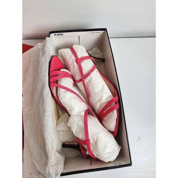 Talbot's Tropical Punch Pink Strappy Heels Size 7.5 NWB