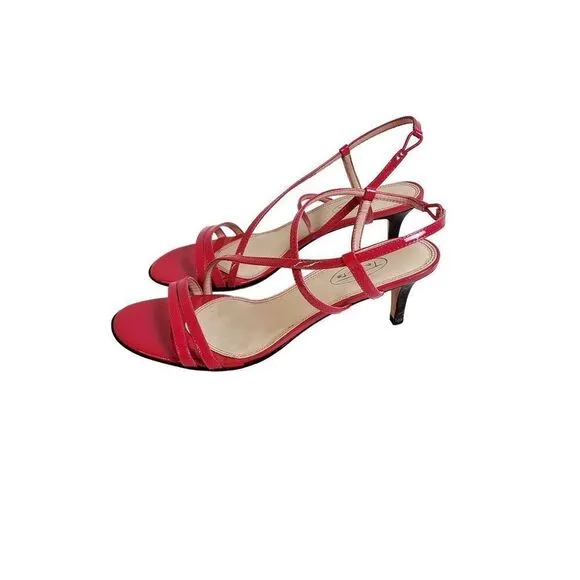 Talbot's Tropical Punch Pink Strappy Heels Size 7.5 NWB