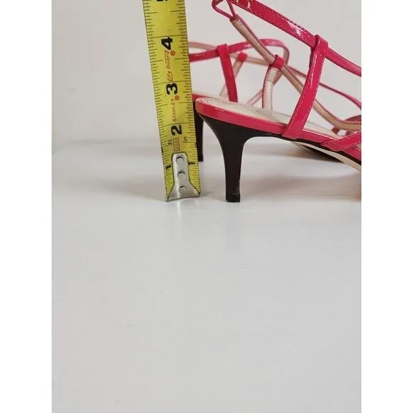 Talbot's Tropical Punch Pink Strappy Heels Size 7.5 NWB