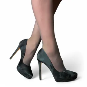 Tania Spinelli Black Calf Hair Platform Heels - Size EU 39