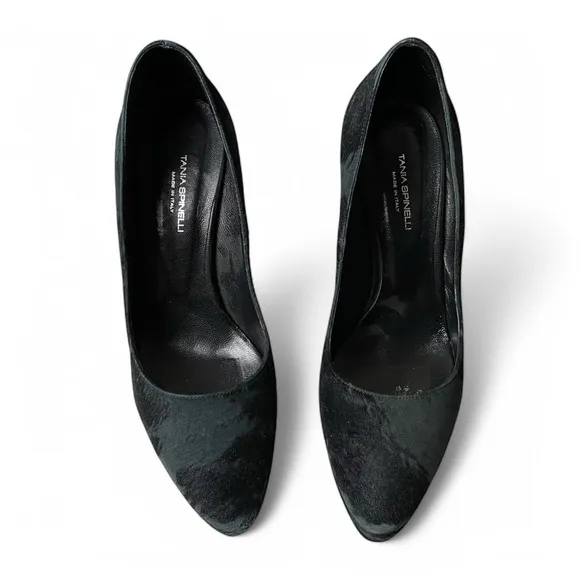 Tania Spinelli Black Calf Hair Platform Heels - Size EU 39
