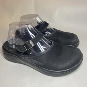 Tatami By Birkenstock Unisex Black Leather Slip On Comfort Mules Sz L8 M6 Suede