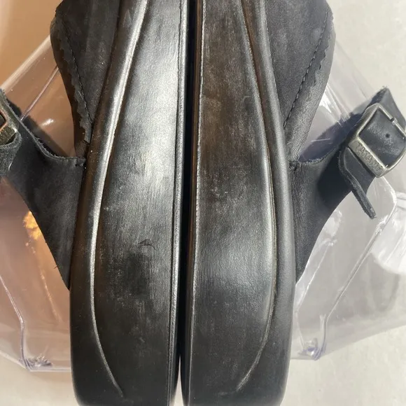 Tatami By Birkenstock Unisex Black Leather Slip On Comfort Mules Sz L8 M6 Suede
