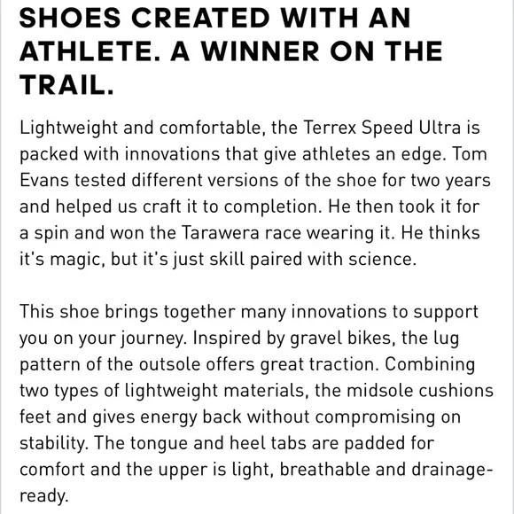 TERREX SPEED ULTRA TRAIL RUNNING SHOES Lightweight White Hiking Men Size 11