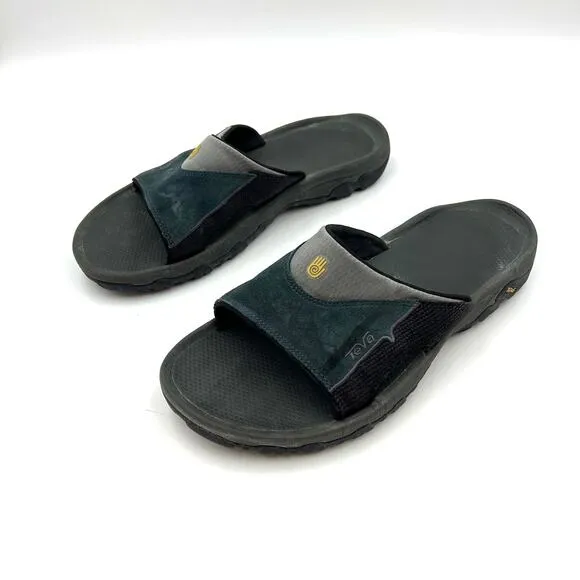 Teva Katavi Slides 4145 Blue Suede Lug Soles