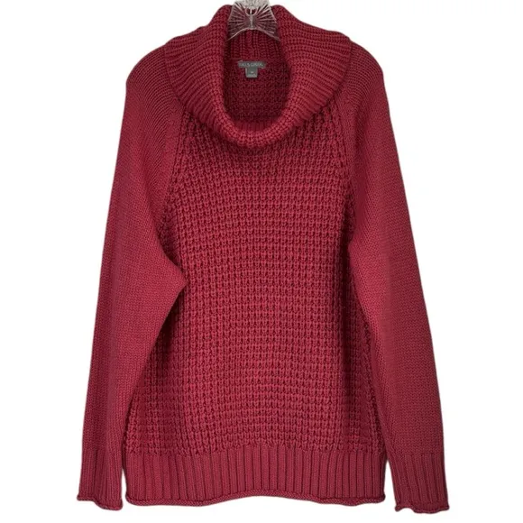 Textured Knit Sweater Cowl Neck Falls Creek Cognac Rose Brown Womens Size 3X