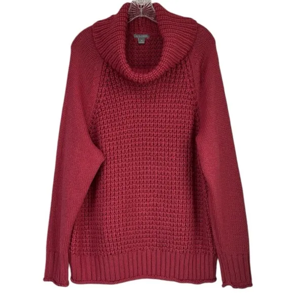 Textured Knit Sweater Cowl Neck Falls Creek Cognac Rose Brown Womens Size 3X
