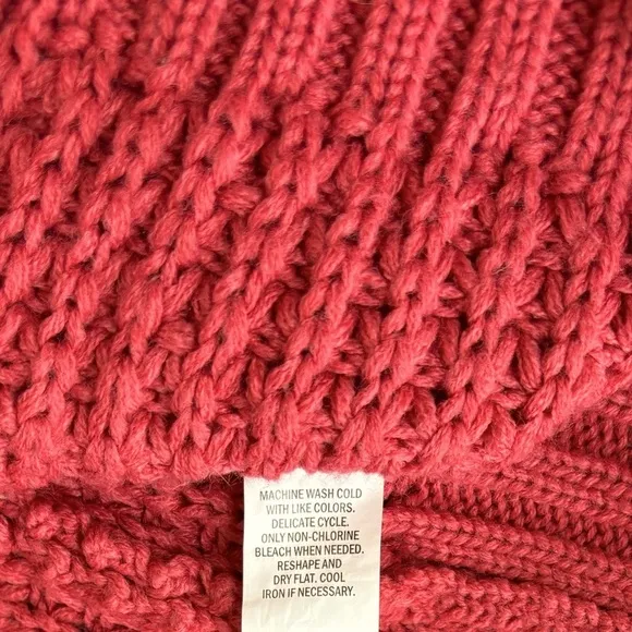 Textured Knit Sweater Cowl Neck Falls Creek Cognac Rose Brown Womens Size 3X