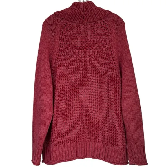 Textured Knit Sweater Cowl Neck Falls Creek Cognac Rose Brown Womens Size 3X