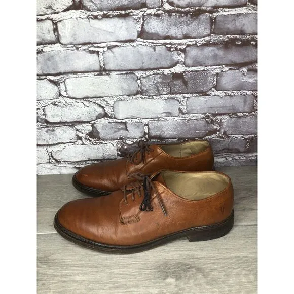 The Frye Co. John A Frye Brown Leather Pebbled Oxfords Shoes Men’s 11D US/44.5EU