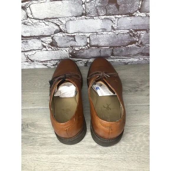 The Frye Co. John A Frye Brown Leather Pebbled Oxfords Shoes Men’s 11D US/44.5EU