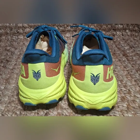 The HOKA Speedgoat 5 is a highly cushioned, technical trail running shoe designe