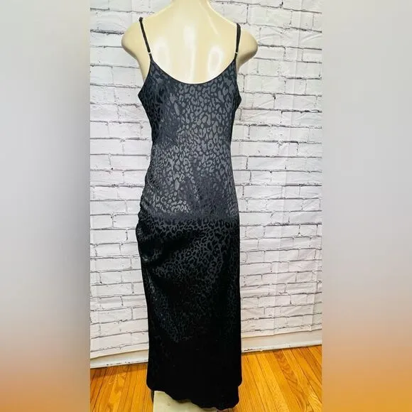THE RANGE Leopard-Print Satin Slip Dress NWOT