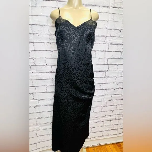 THE RANGE Leopard-Print Satin Slip Dress NWOT