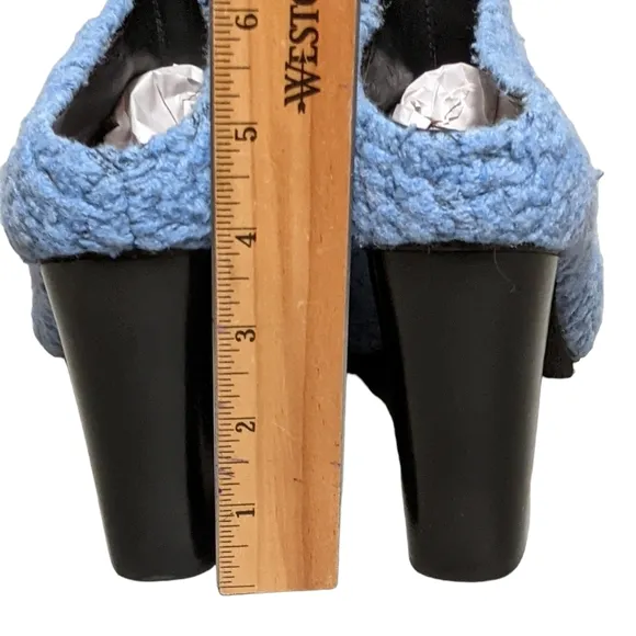 Tibi blue wool open toe mules Brazil women's 37