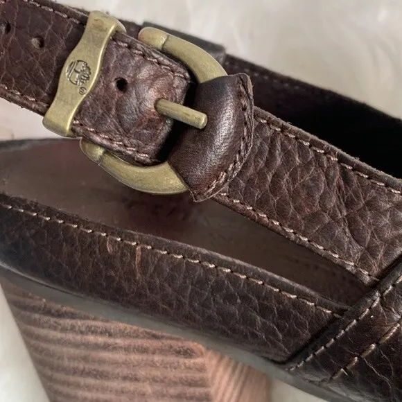 Timberland Earthkeepers Rudstom Leather Slingback  Heeled Mule Clogs Sz 11