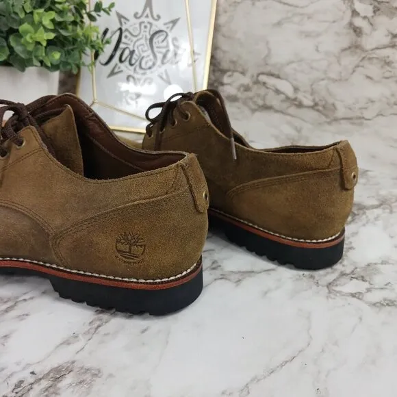 TIMBERLAND Men's Kendrick olive nubuck Suede Plain Toe Oxfords size 8 leather
