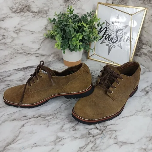 TIMBERLAND Men's Kendrick olive nubuck Suede Plain Toe Oxfords size 8 leather