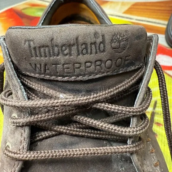 Timberland Mens Size 8.5M Brown Waterproof Leather Oxfords Low Top