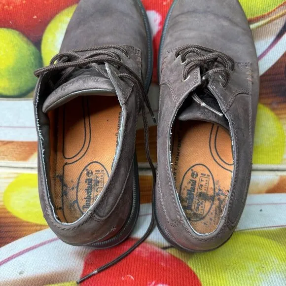 Timberland Mens Size 8.5M Brown Waterproof Leather Oxfords Low Top