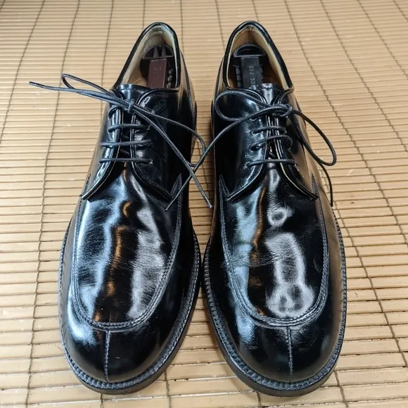 TO BOOT NEW YORK ADAM DERRICK Men's OXFORDS SHOES SPLIT TOE BLACK Leather SZ 10.